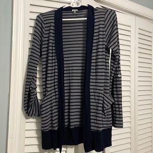 Anthro splendid brand blue and gray striped cardigan